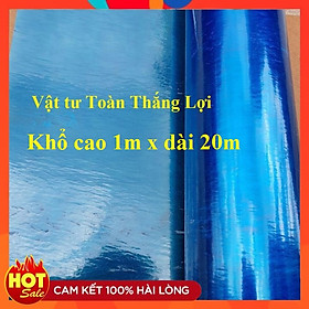 (Khổ cao 1m x dài 20m x dày 8dem) Tôn nhựa lấy ánh sáng màu Xanh che mái nhà