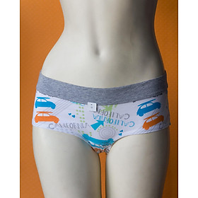 Quần lót nữ hoạt hình và chữ nhiều màu sắc tươi tắn trên nền trắng cotton trẻ trung vui nhộn kiểu hipster Lasen-ngày-hè