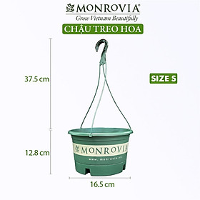 Chậu treo ban công MONROVIA, trồng hoa, cây cảnh, sân vườn, thiết kế tinh tế, thoát nước tốt, tiêu chuẩn Châu Âu