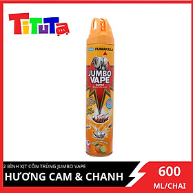 Bình Xịt Côn Trùng - Jumbo Vape - Multi - Insect Killer - Hương Cam Chanh Tự Nhiên (600ml) - 8934732201911