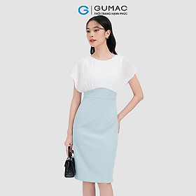 Đầm ôm GUMAC DC10026 phối áo tằm ý mềm mại tay dơi nữ tính
