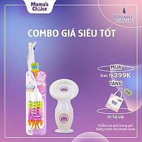 Cốc Hứng Sữa Rảnh Tay Silicone, Chổi Cọ Bình Sữa Và Núm Ti Silicone Mama’s Choice, Combo Giá Siêu Hời, Hàng Chính Hãng