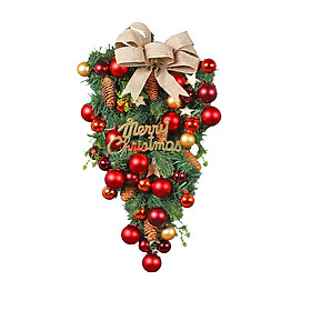 Christmas Teardrop Swag Door Wreath Hanging Pendant for Festival Decor