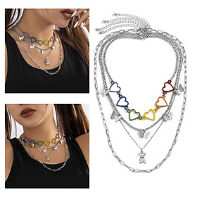 Trendy Multilayer Necklace Pendant Heart Jewelry Accessories  Choker Necklaces for Women Female Wife Anniversary Festival