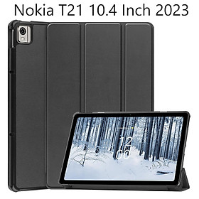 Bao Da Cover Cho Máy Tính Bảng Nokia T21 10.4 Inch 2023 Hỗ Trợ Smart Cover - Đen
