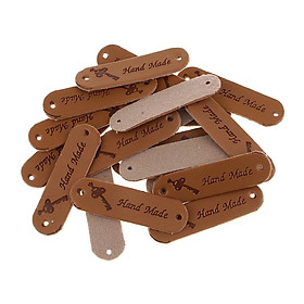 20pcs PU Leather Label Tags DIY Sew on Labels for Bags Shoes Decor