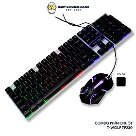 Mua Bàn phím giả cơ kèm chuột gaming T-WOLF 230  bàn phím máy tính kháng nước có đèn led 7 màu - Hàng Chính Hãng