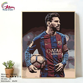 Tranh tự tô màu sơn dầu số hóa NV0803 Messi Cầu thủ bóng đá