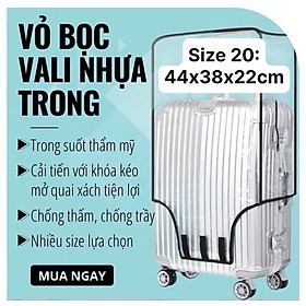 Size 20 Size 22 Túi Trùm Chống Xước Cho Vali Cao Cấp Áo bọc, bao bọc vali trong suốt chống trầy xước khi vận chuyển