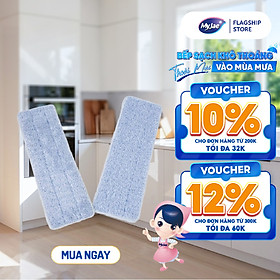 Bông Lau Thay Thế Cây Lau Nhà MyJae Đài Loan Sợi Polyester Kéo Vắt Thông Minh Sạch Nhanh 360 Độ 125cm