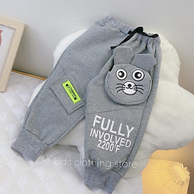 Quần nỉ dài cho bé quần trai bé gái túi khoá cực chất cho bé yêu LYBABY QCD18