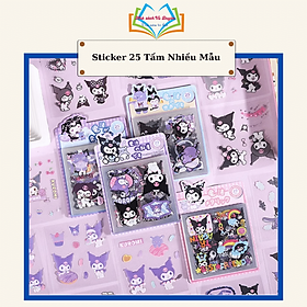 Túi 25 Tờ Sticker Sanrio, Gấu Dâu, Cinnamoroll, Thỏ Tai Hồng (Đã Cắt Sẵn)