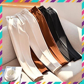 Quần baggy nữ cạp khóa quần tây nữ công sở chất tuyết mưa nhiều màu from đẹp Banamo Fashion quần baggy gấu bằng 832