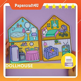 ĐỒ CHƠI NGÔI NHÀ BÚP BÊ GIẤY CẮT THỦ CÔNG DIY_Paper  MẪU 07