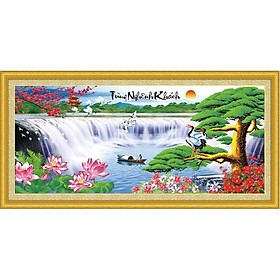 Tranh thêu chữ thập Tùng nghênh khách DLH-222985