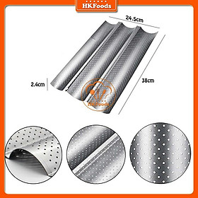 Mua Khay Nướng Bánh Mì Pháp Baguette 3 Rãnh/Khay Nướng Hình Chữ U/Non Stick Baking Tray