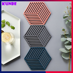 Mua Miếng Lót Ly  Lót Nồi  Đế Lót Silicon KUNBE Chống Trượt Cách Nhiệt - Giao Màu Ngẫu Nhiên Theo Mẫu