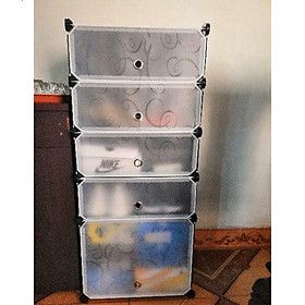 Mua Tủ Giày Nhựa Lắp Ghép Đa Năng 5 Ô (1 Ô Lớn) Màu Đen  Kiểu 1x5