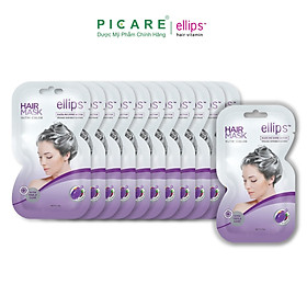 Kem Ủ Tóc Cho Tóc Uốn Nhuộm Ellips Vitamin Hair Mask Nutri Color 20g (Hộp 12 gói