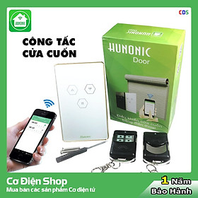 Công tắc cửa cuốn thông minh HUNONIC DOOR - Điều khiển từ xa bằng điện thoại - Mặt kính màu trắng - Cơ Điện Shop