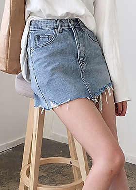 Chân Váy Jeans, Chân Váy Jeans Rách, Chân Váy Chữ A Tua Rua