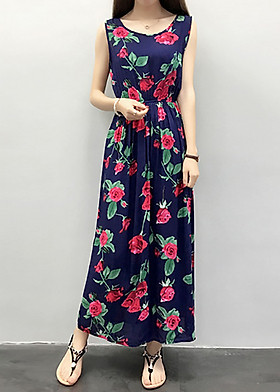 Váy đầm tone cotton maxi dài dạo chơi, đi biển - Mã 47