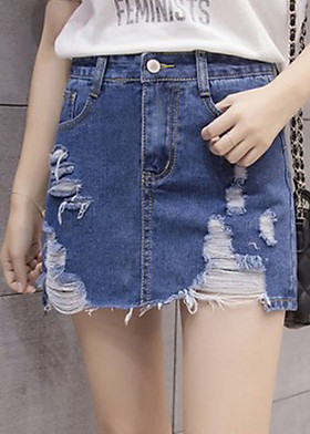 Chân Váy Jeans Rách, Chân Váy Chữ A