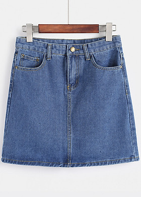 Chân Váy Jeans Trơn, Chân Váy Chữ A