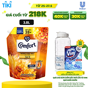 Nước Xả Làm Mềm Vải Comfort Giữ Màu & Bền Vải Sophia Hương Nước Hoa Thiên Nhiên 3.8L