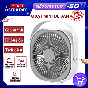 Quạt mini để bàn, quạt tích điện usb CTFAST M102 - Quạt cầm tay 3 tốc độ, điều chỉnh hướng gió 360 độ, không gây ồn, pin sạc dung lượng cao - hàng...