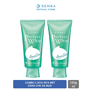 Combo 2 Sữa rửa mặt dành cho da mụn Senka Perfect Whip Acne Care 100g x 2