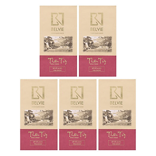 Bộ 5 Thanh Socola Đen Belvie - Thiên Túy (75% Cacao) (80g/Thanh)