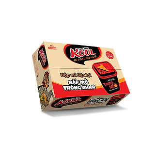 Thùng 12 Hộp Mì Trộn Trứng Muối Cung Đình Kool (90g x 12 Hộp)