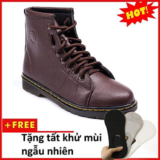 Giày Boot Nam Cao Cổ Khâu Đế Màu Nâu Cực Chất - M91(T)
