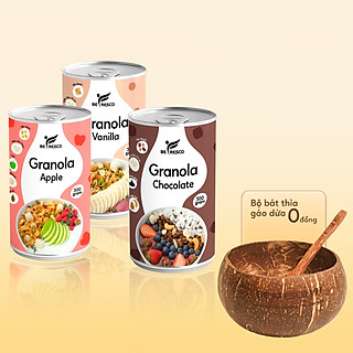 Combo 3 Hũ Ngũ Cốc Ăn Kiêng Granola Vị Bất Kì + Tặng 1 Chén Gáo Dừa Muỗng