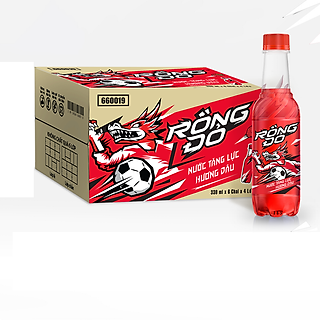 Thùng 24 Chai Nước Tăng Lực Rồng Đỏ Dâu 330ml