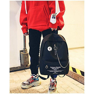 Cặp nam và nữ dây xích, BALO phối xích, balo xích đi học, balo thời trang nam và nữ, cặp đi học đẹp, cặp nam nữ cá xích