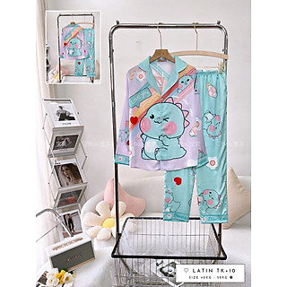 Đồ Bộ Pijama Nữ Chất Lụa Latin Cao Cấp Họa Tiết - Mã 05