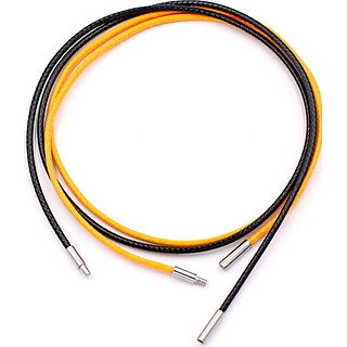 Combo 2 dây vòng cổ cao su đen, vàng moc inox DCSEV1 - Dây dù bọc cao su