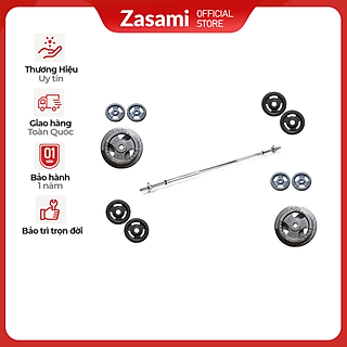 Bộ đòn 1m5 - 30kg tạ (2 đĩa 5kg - 4 đĩa 2kg - 4 đĩa 3kg )