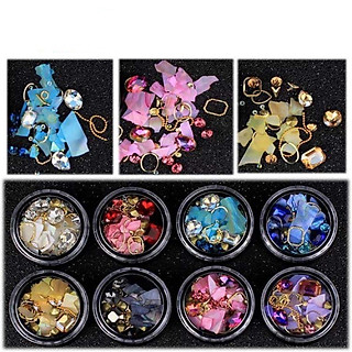 Hộp đá đính móng xà cừ mix mẫu 0847