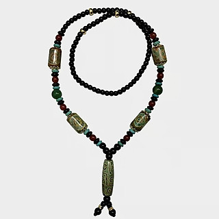 VÒNG CỔ DÂY CHUYỀN DZI TÂY TẠNG 9 MẮT KÈM HỘP VÀ GIẤY CHỨNG NHẬN