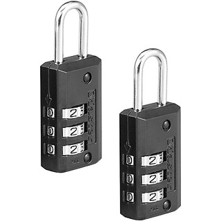 BỘ 2 Ổ KHÓA SỐ MINI Master Lock Combination Luggage Lock, HÀNH LÝ - BAO LÔ - TỦ PHÒNG TẬP GYM - DU LỊCH, MÀU ĐEN