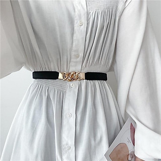 Thắt lưng chun co giãn bản nhỏ phối dây xích đẹp