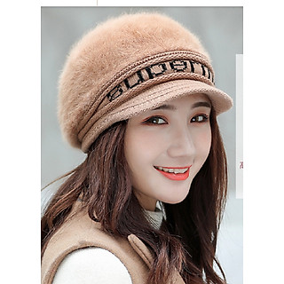 Mũ len lưỡi trai lông thỏ phong cách Hàn mũ nón len thời trang