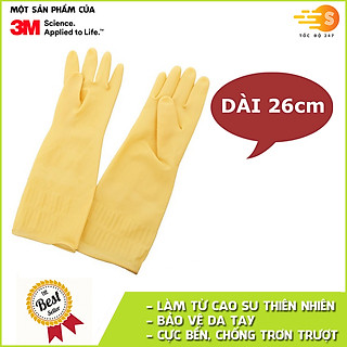 Găng tay dài Scotch Brite 3M cỡ M 26cm (Vàng nhạt)