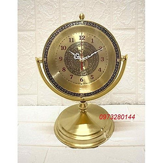 Đồng hồ đồng để bàn - Quà tặng lưu niệm cao 28cm bằng đồng nguyên chất