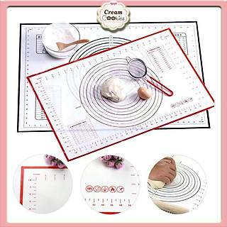 Tấm lót nhào bột/Thảm lót nướng, nhào bột, cán bột bằng silicon sợi thủy tinh chống trượt 60*40cm