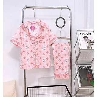 Bộ đồ ngủ Pijama đồ bộ lụa tay cộc cổ bèo