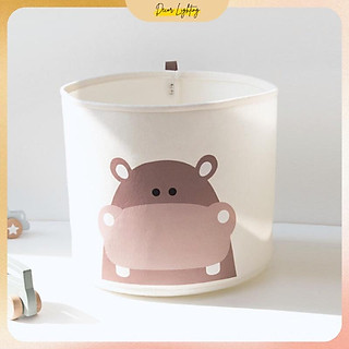 Giỏ Vải Nỉ Đựng Quần Áo, Đồ Trẻ Em, Gấu Bông Hình Thú Dễ Thương Có Thể Gấp Gọn
